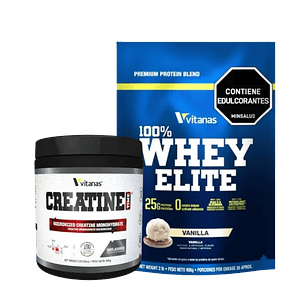 Combo Proteina Whey Elite mas Creatina 100 servicios Vitanas
