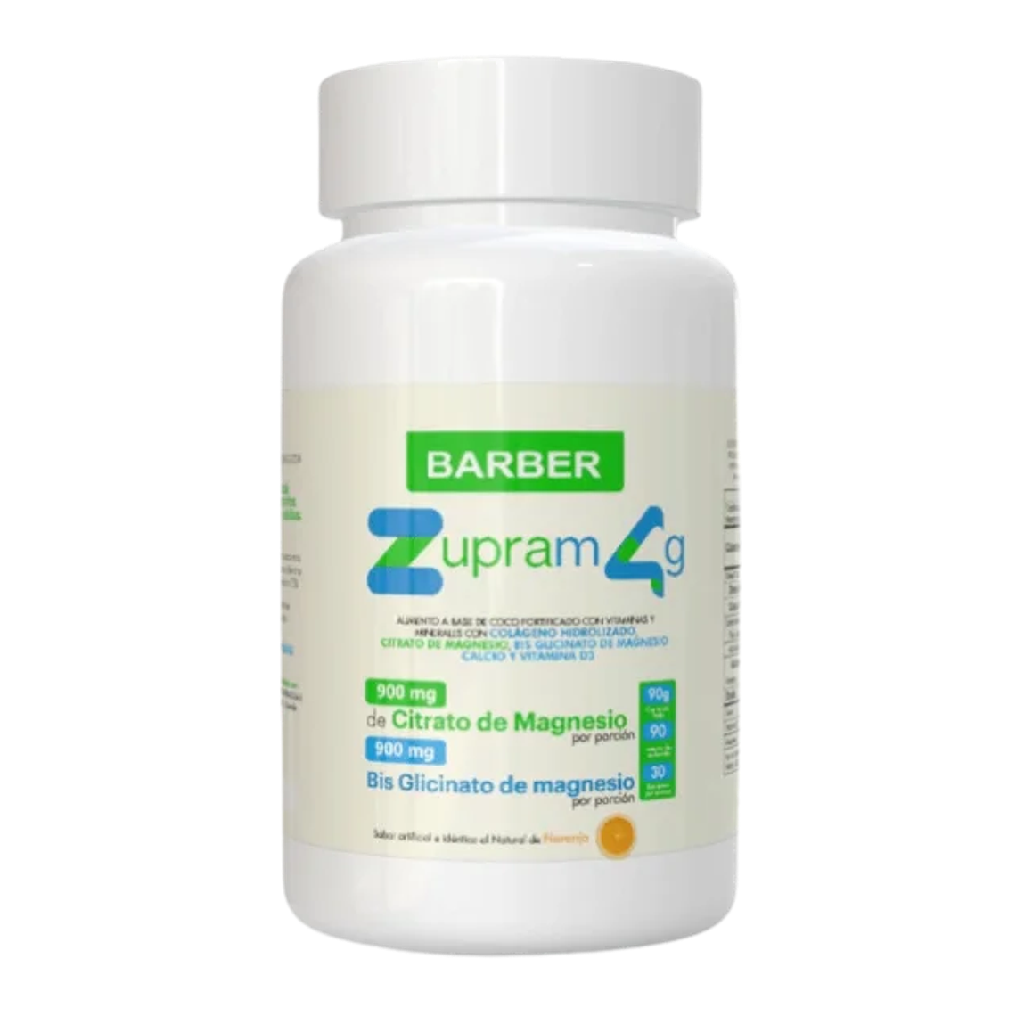 Zupram 4g – Bisglicinato y Citrato de Magnesio Barber 90 Comprimidos 1