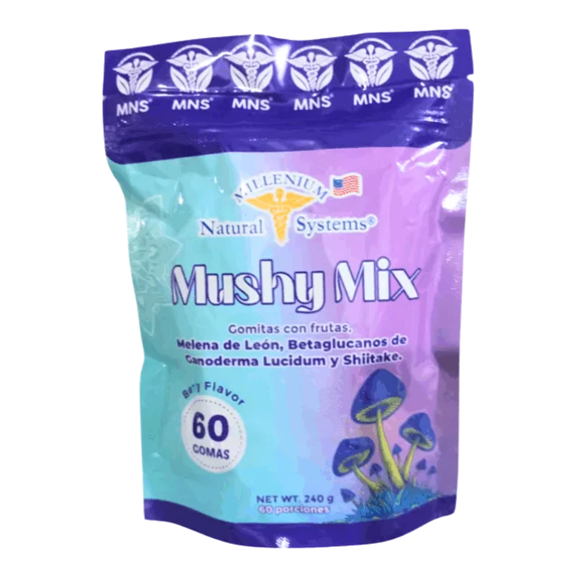 Mushy Mix Melena Leon Ganoderma y Shilajit 60 gomas 1