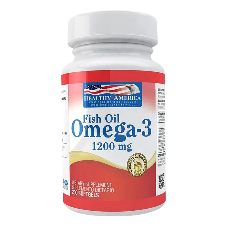 Omega 3 1200 mg 200 Softgels Healthy America  1