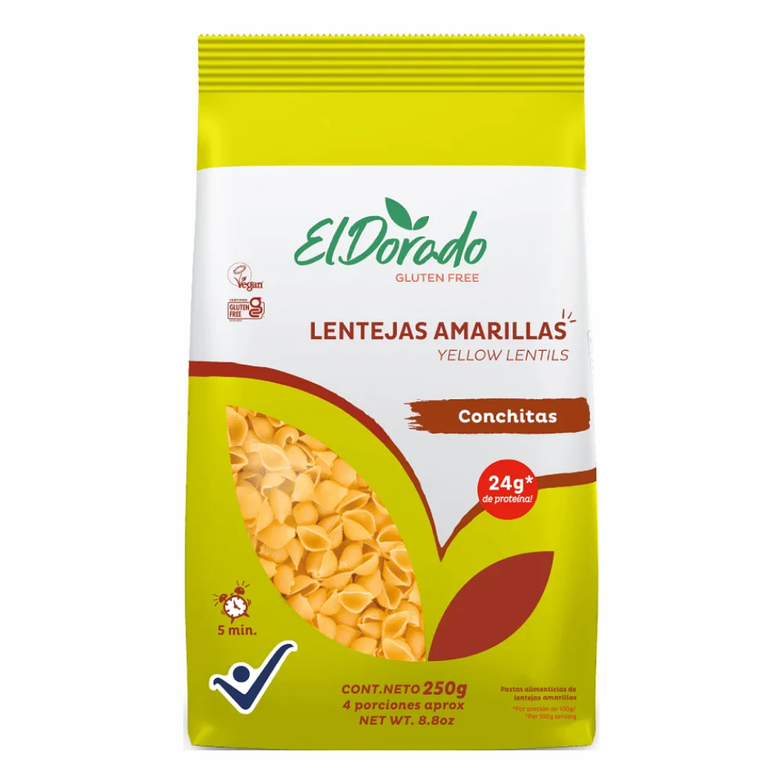 Pasta de Lentejas Amarillas Conchitas 250 g El Dorado 1