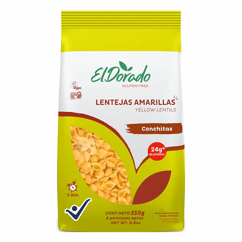 Pasta de Lentejas Amarillas Conchitas 250 g El Dorado
