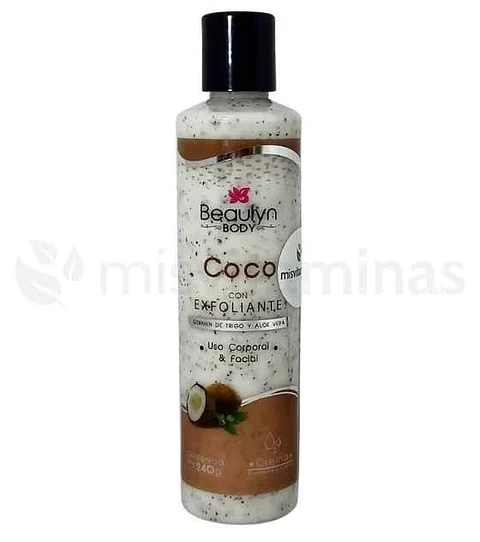 Crema de Coco con Exfoliante 240 g Beaulyn