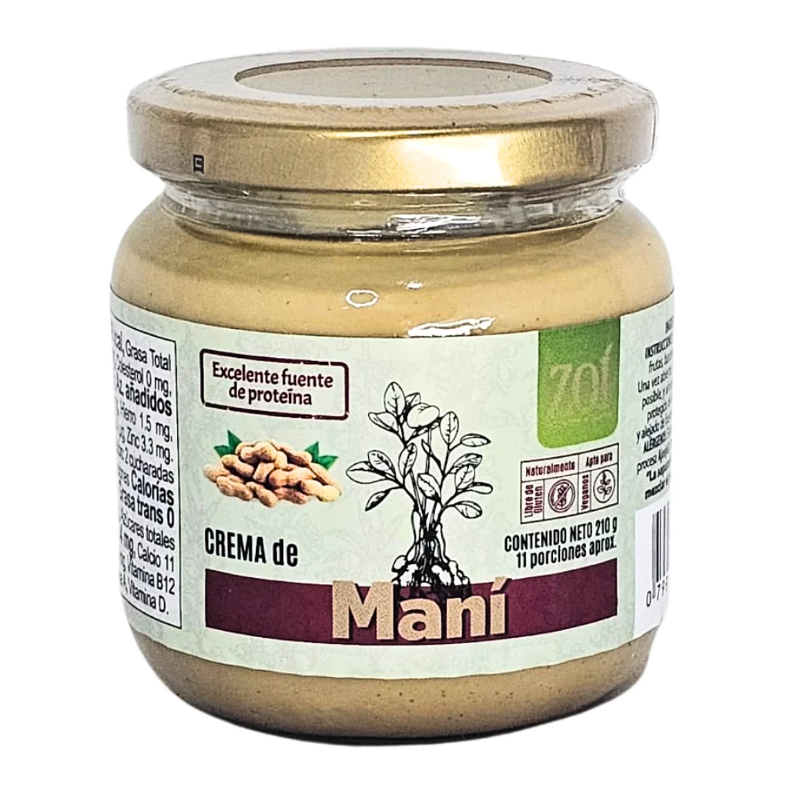 Crema de Maní 210 gr Zoí 1
