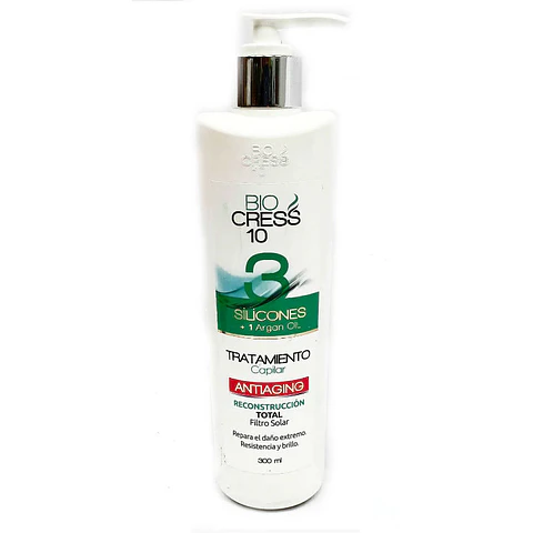 Tratamiento 3 Siliconas con Aceite de Argán 300 ml Bio Cress 10