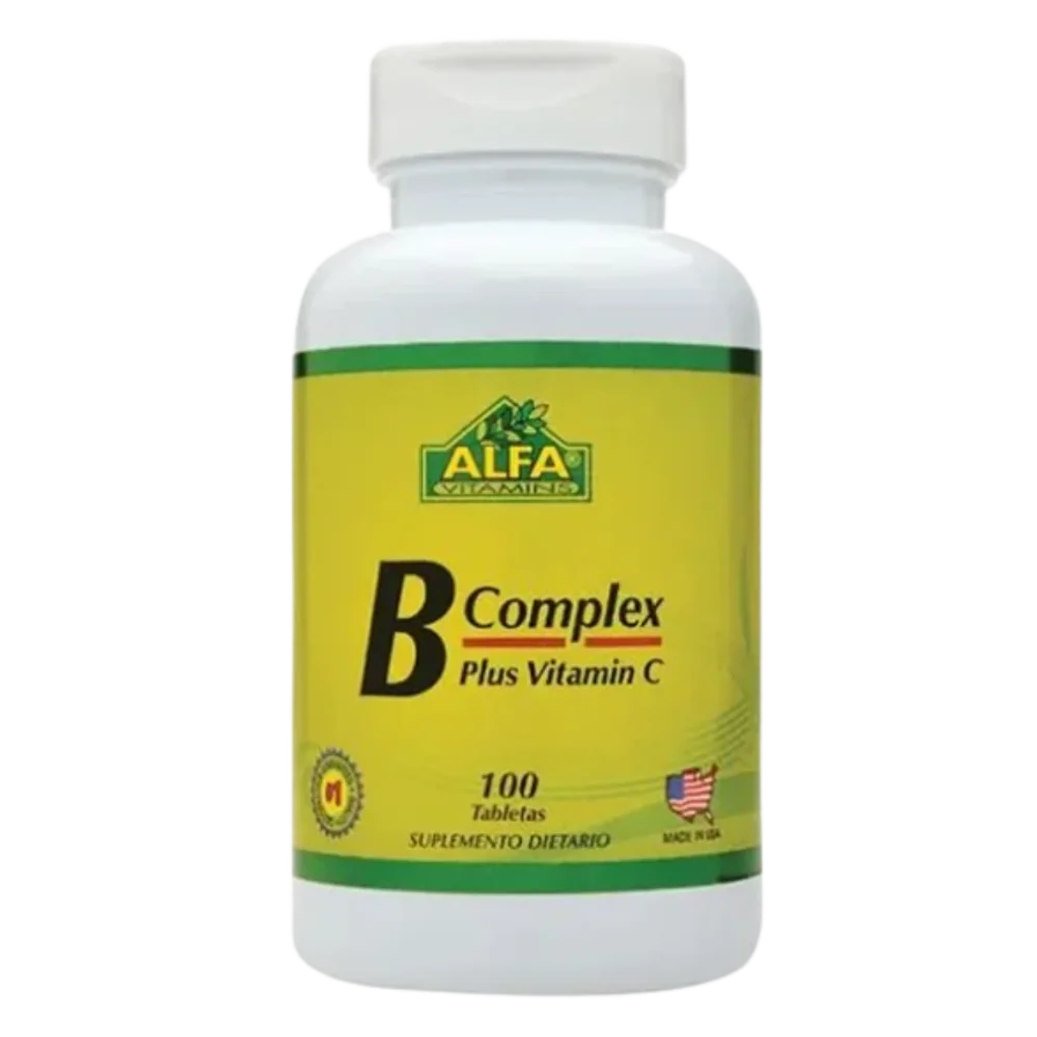 B Complex Plus Vitamin C 100 Tabletas Alfa Vitamins 1
