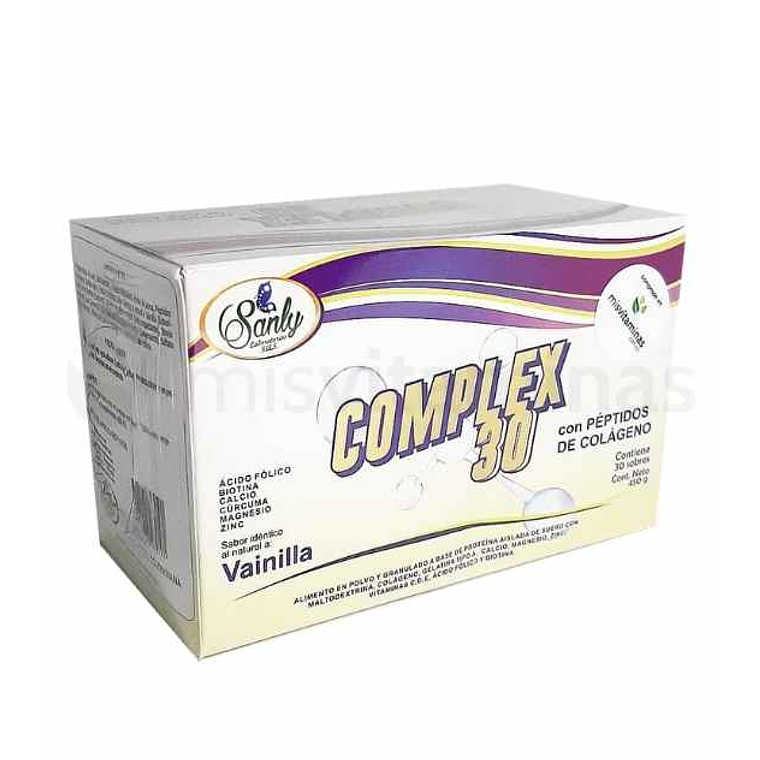 Complex 30 con Péptidos de Colágeno Sanly 30 Sobres 1