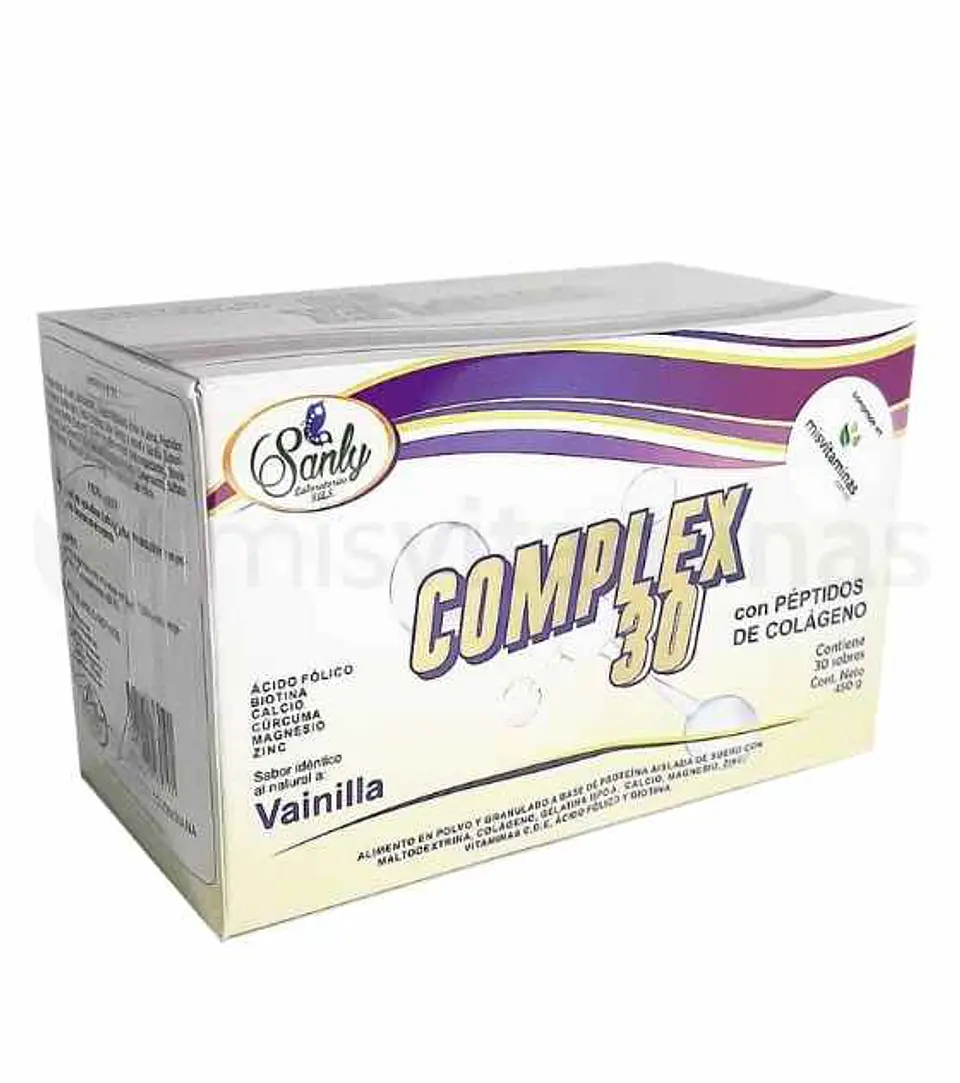 Complex 30 con Péptidos de Colágeno Sanly 30 Sobres 1