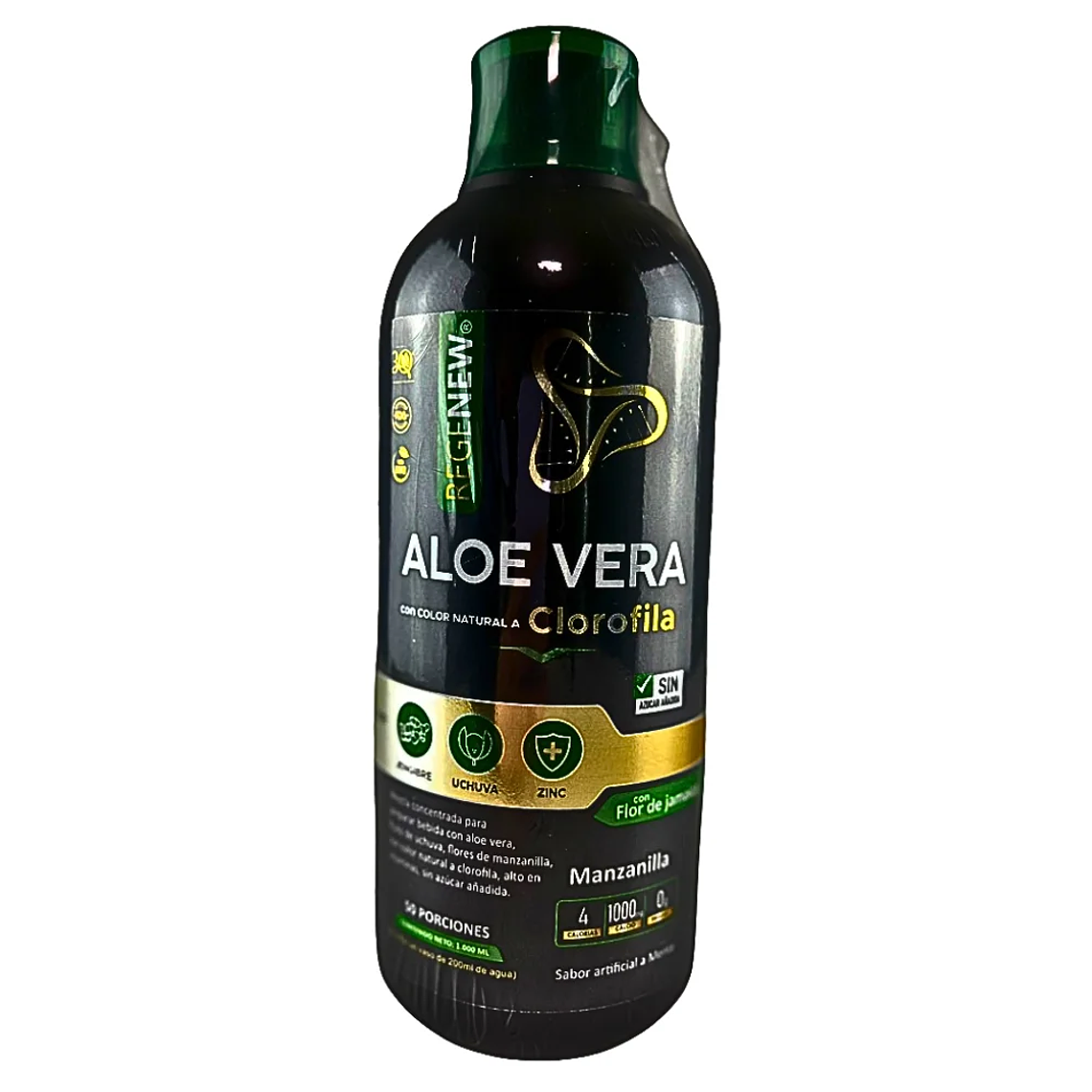 Aloe Vera y Clorofila sabor a menta 1000 ml Regenew 3Q 1