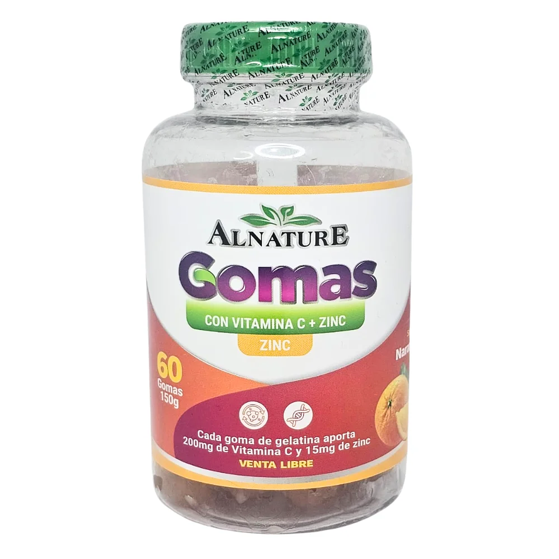 Vitamina C más Zinc 60 gomas Alnature  1