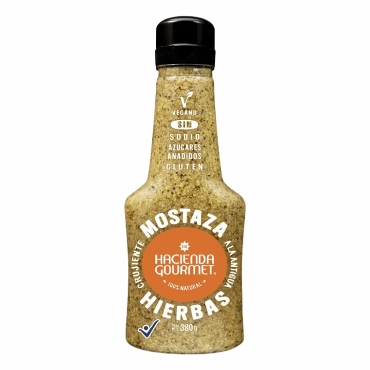 Mostaza Hierbas 380 gr Hacienda Gourmet 1