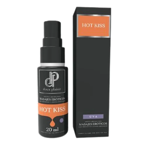 Hot Kiss Aceite Para Masajes Eróticos Uva 20 ml Doux Plaisir