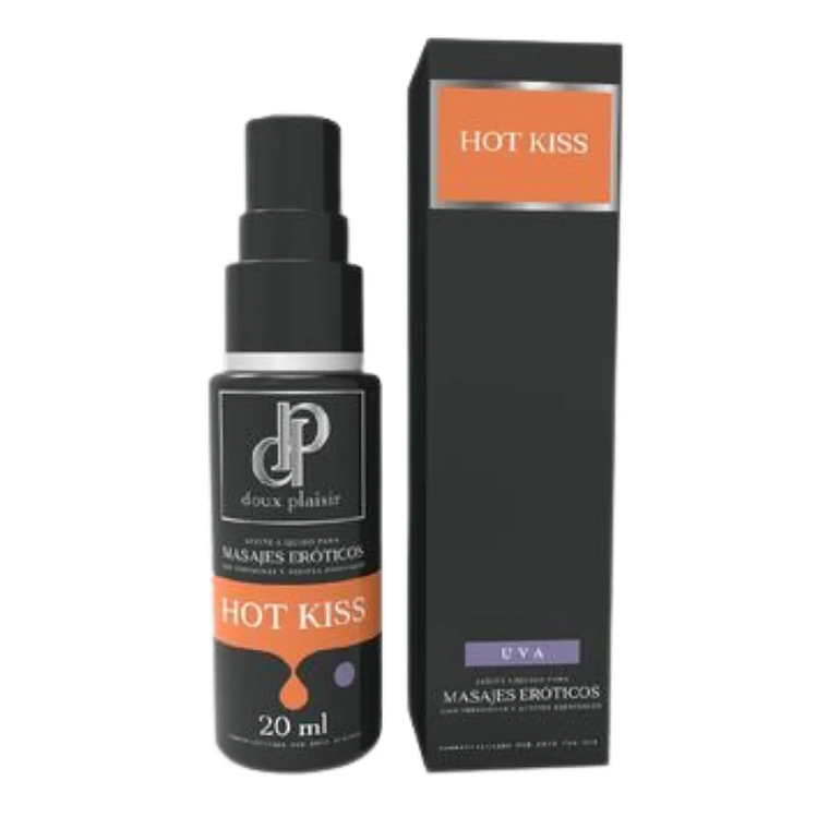 Hot Kiss Aceite Para Masajes Eróticos Uva 20 ml Doux Plaisir 1