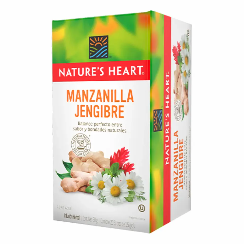 Infusión Manzanilla Jengibre 20 Sobres Nature's Heart 1