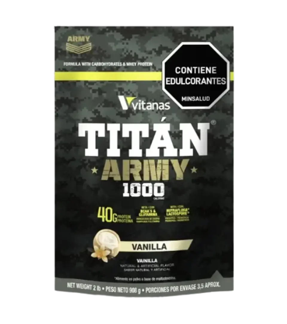 Titan Army 2 Libras Mass Gainer Vitanas Vainilla 1
