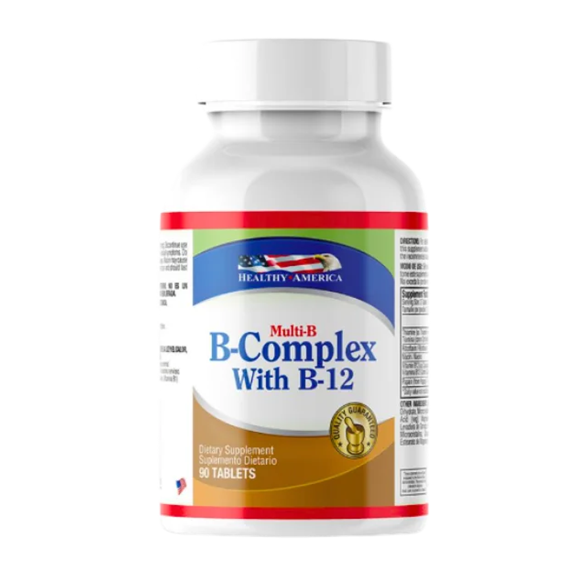 B Complex With B-12 90 Caplets Healthy America 1
