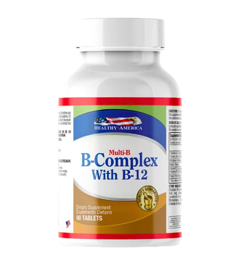 B Complex With B-12 90 Caplets Healthy America