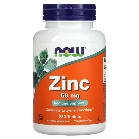 Zinc 50 Mg 250 Tabletas Gluconato Now 