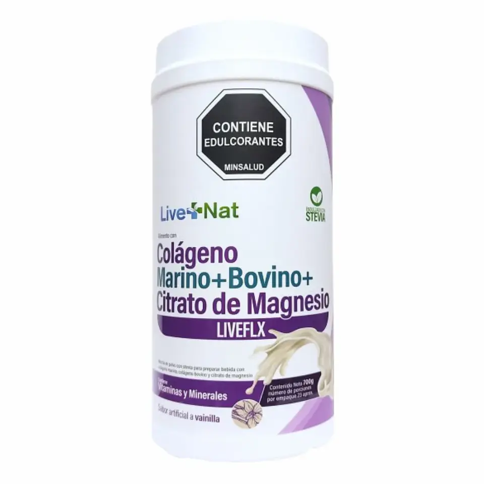 Liveflx Colágeno y Citrato de Magnesio 700 g Live + Nat 1