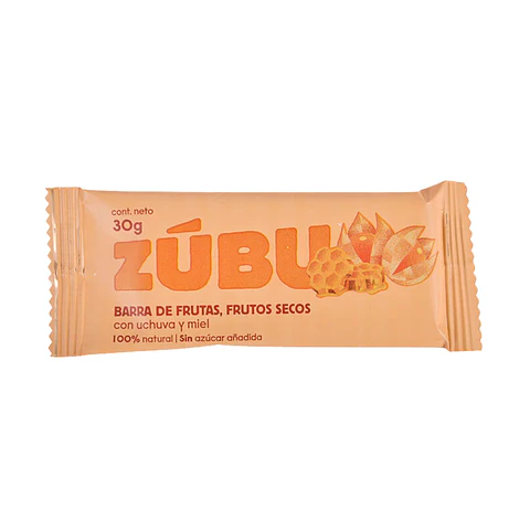 Barra de Frutas y Frutos Secos Uchuva y Miel 30 g Zúbu