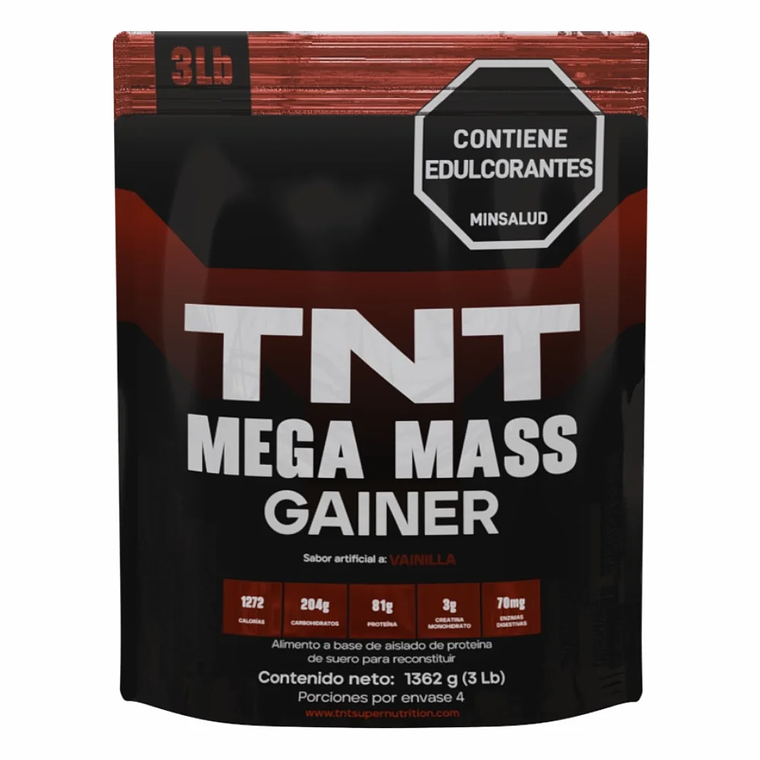 Mega Mass Gainer 3 libras Vainilla TNT 1