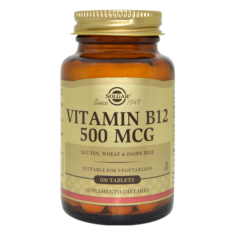 Vitamin B12 500 mcg 100 Tabletas Solgar 1