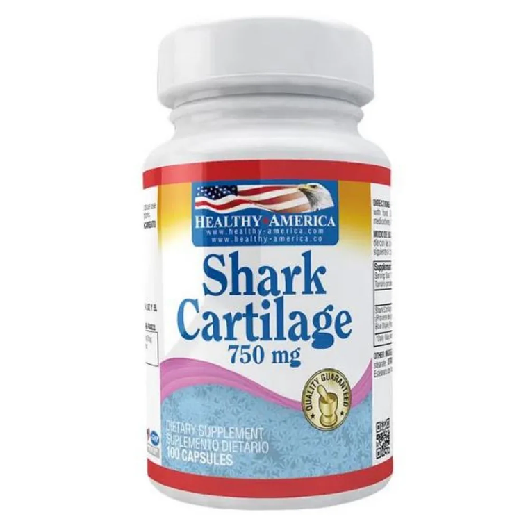 Shark Cartilage 750 mg 100 Cápsulas Healthy America 1