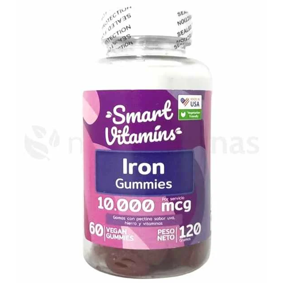 Iron 10000 mcg 60 Gomas Smart Vitamins 1