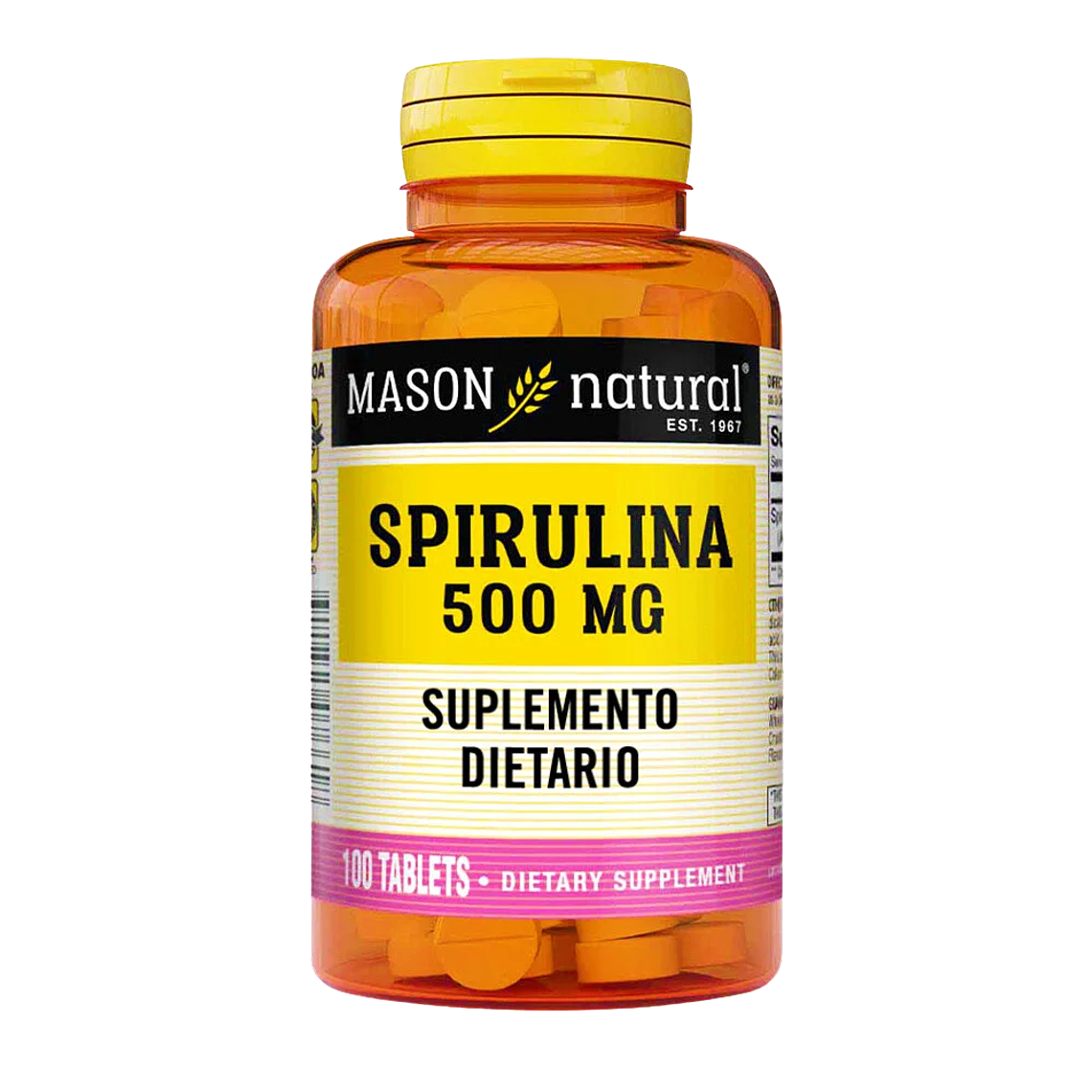 Spirulina 500 mg 100 Tabletas Mason Natural 1