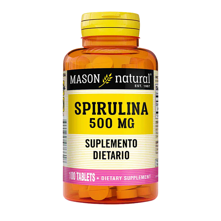 Spirulina 500 mg 100 Tabletas Mason Natural 1