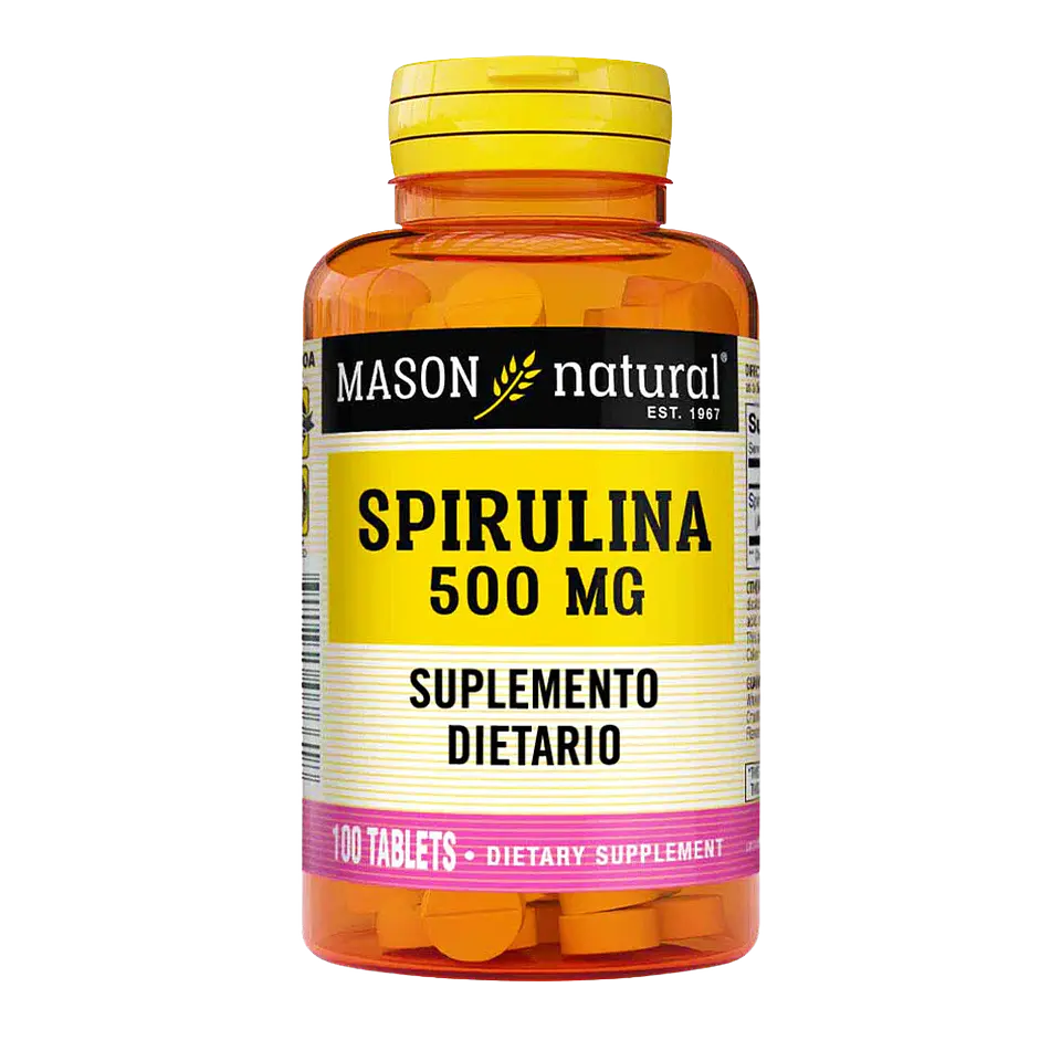 Spirulina 500 mg 100 Tabletas Mason Natural 1