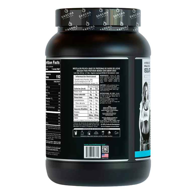 Sascha Whey Protein Isolate Coco 2.17 libras 2