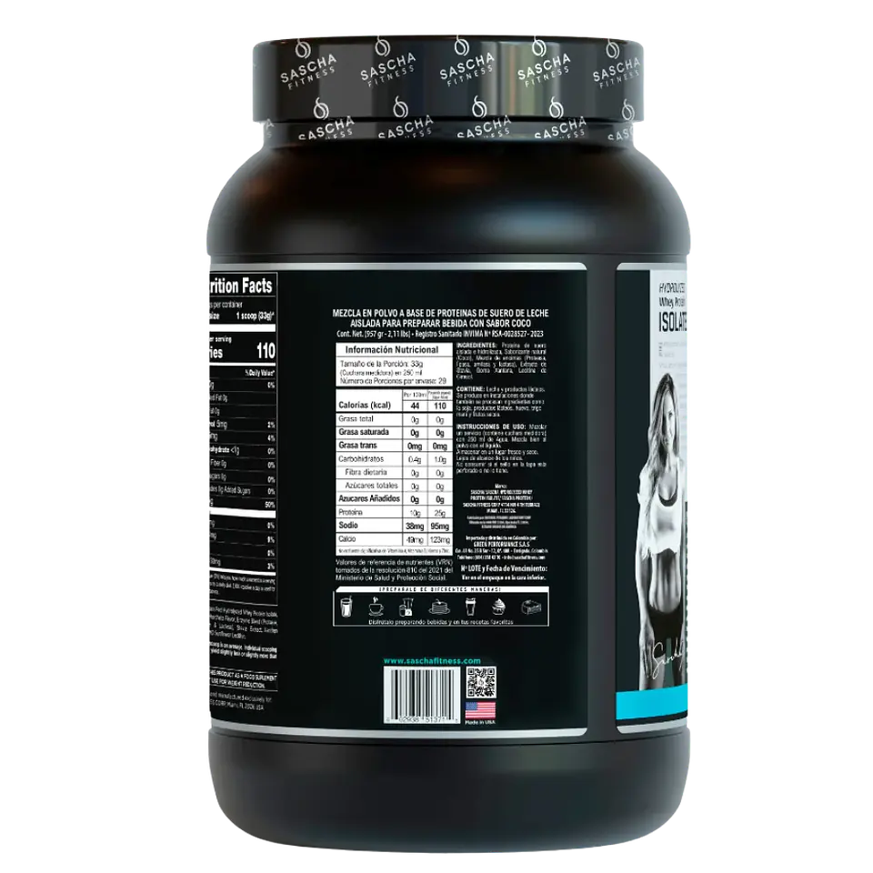 Sascha Whey Protein Isolate Coco 2.17 libras 2