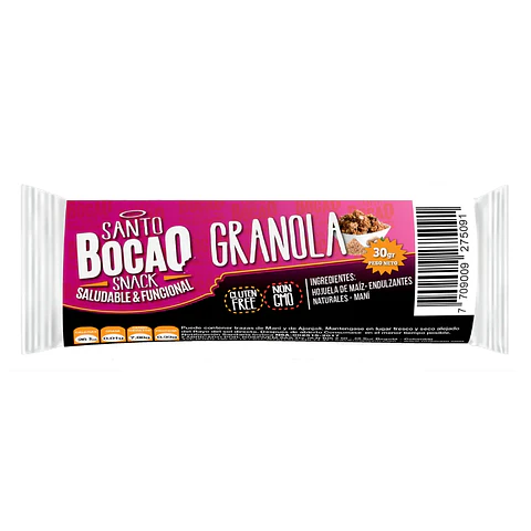 Barra de Granola Snack Paquete 8 Unidades Santo Bocao