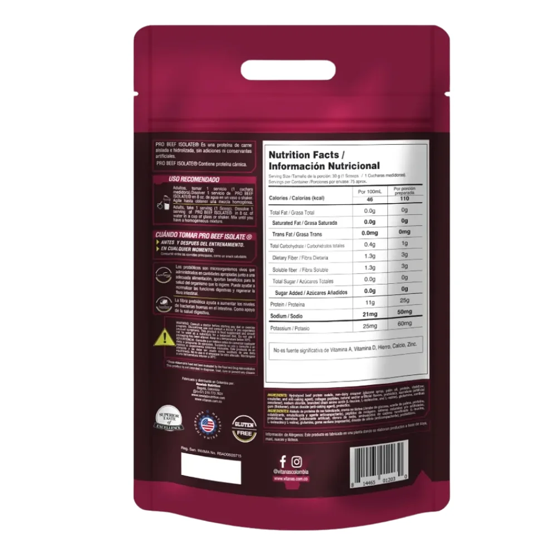 Pro Beef Isolate 5 Libras Vitanas Proteina de Carne 2