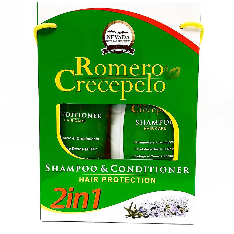 Romero Crece Pelo Shampoo 400 ml y Acondicionador 200 ml 1
