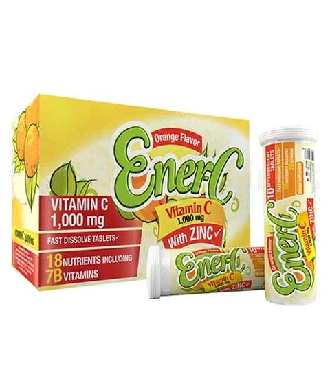 EnerC Vitamina C 1000 mg Healthy America 10 tabletas efervescentes