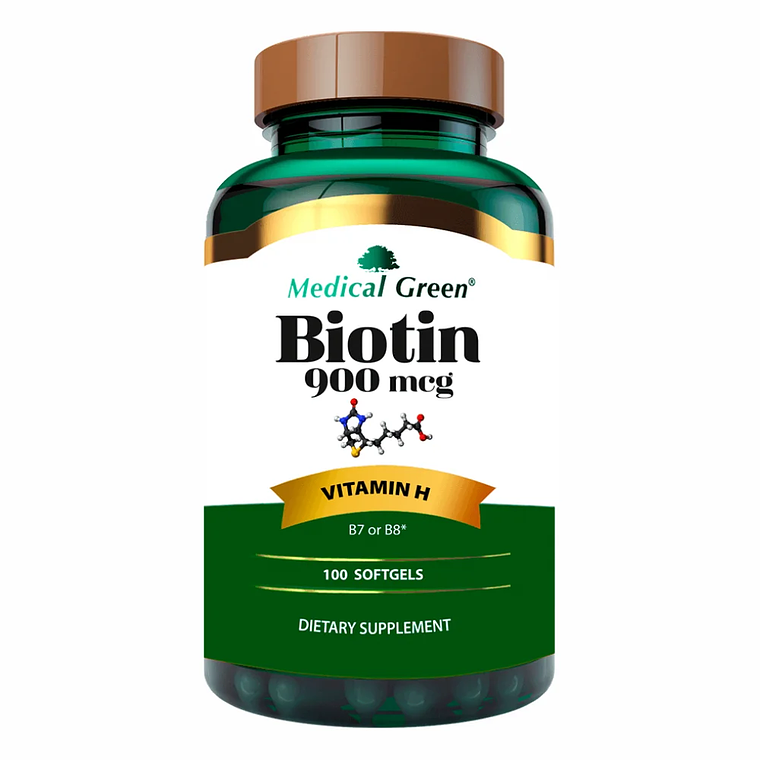 Biotina 900 mcg Medical Green 100 cápsulas 1