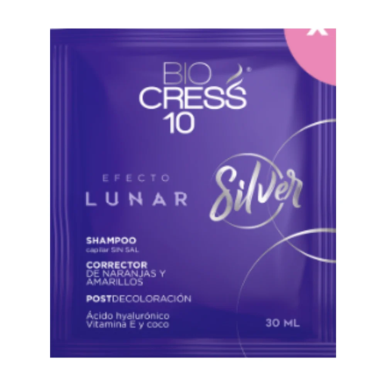 Shampoo Efecto Lunar Silver Sachet 30 ml Bio Cress 10 1