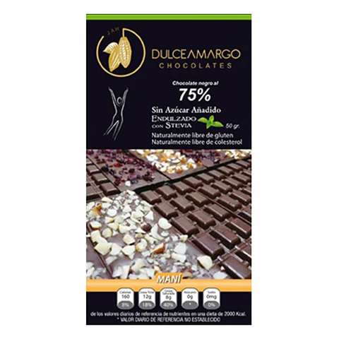 Chocolate con Maní 50 g Dulce Amargo