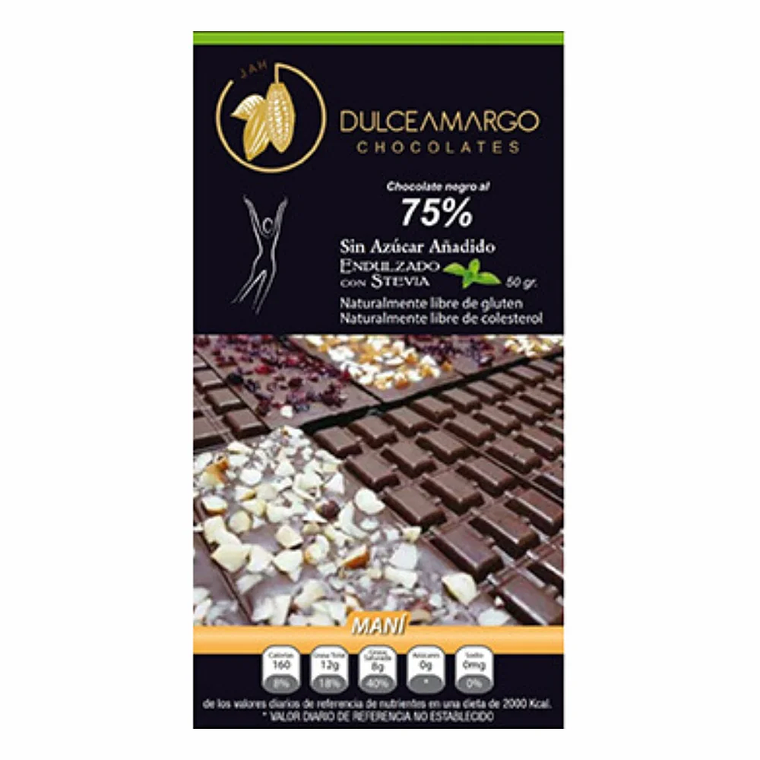 Chocolate con Maní 50 g Dulce Amargo 1