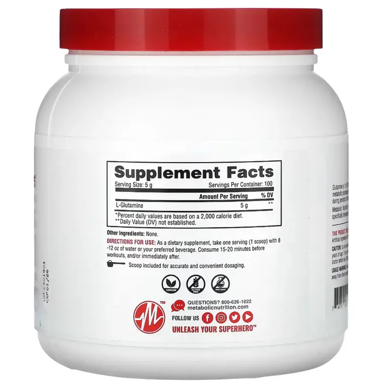 L-Glutamine 500g Metabolic Nutrition 2