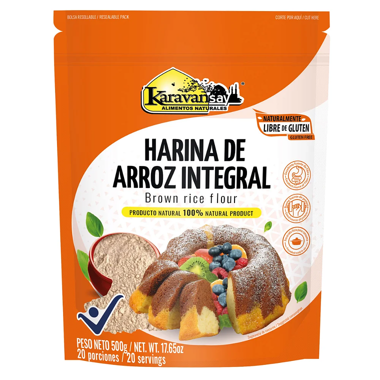 Harina de Arroz Integral Karavansay 500 gramos 1