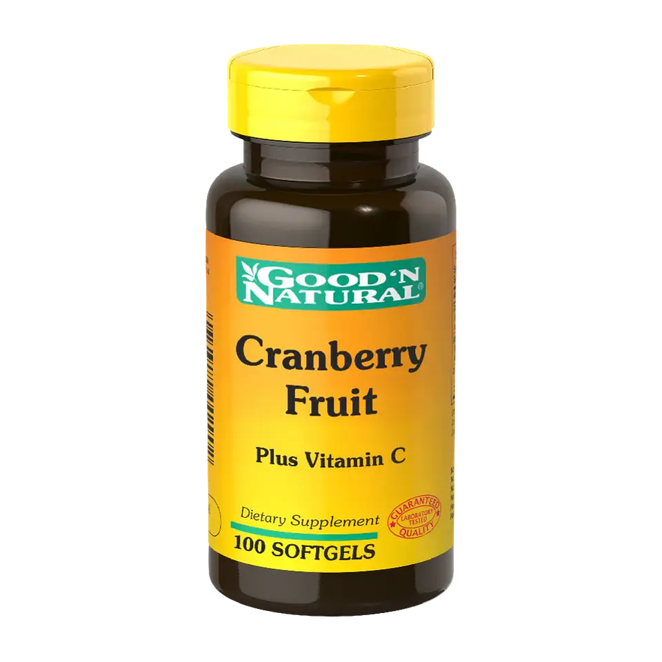 Cranberry Fruit plus Vitamina C 100 Softgels Good'N Natural 1