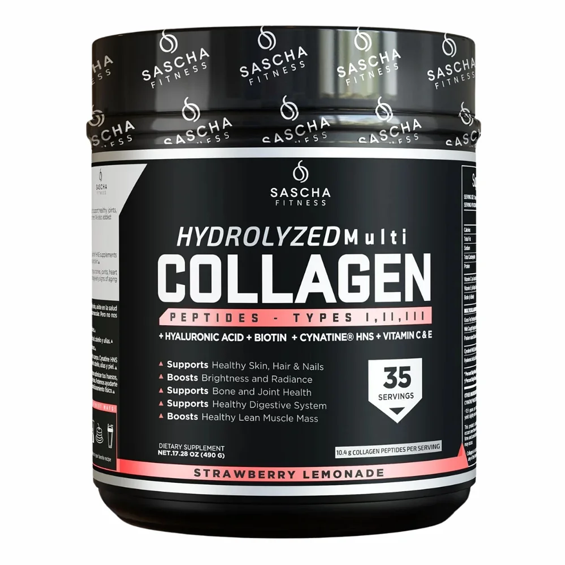 Hydrolyzed Collagen Strawberry Lemonade 490 g Sascha Fitness 1