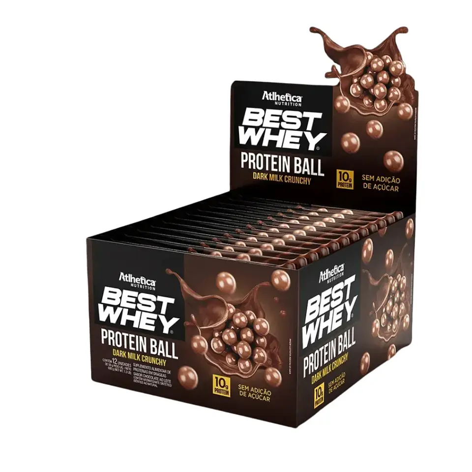 Protein Ball Best Whey Dark Milk Crunchy Caja x 12 Unidades Atlhetica 1