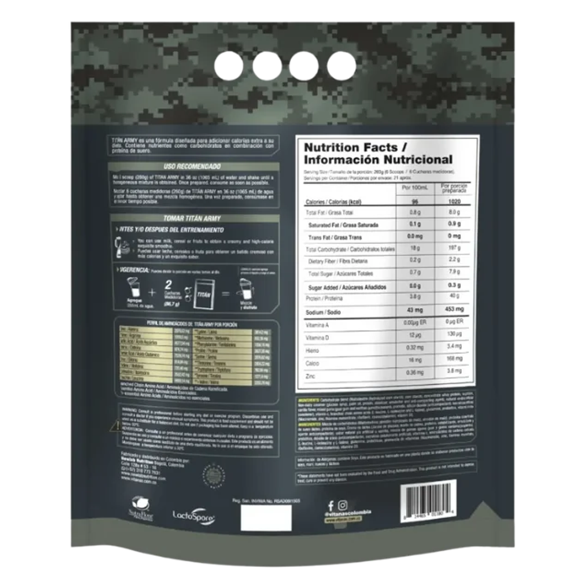 Titan Army 12 Libras Mass Gainer Vitanas 2