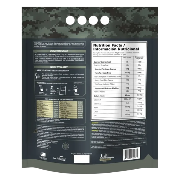 Titan Army 12 Libras Mass Gainer Vitanas 2