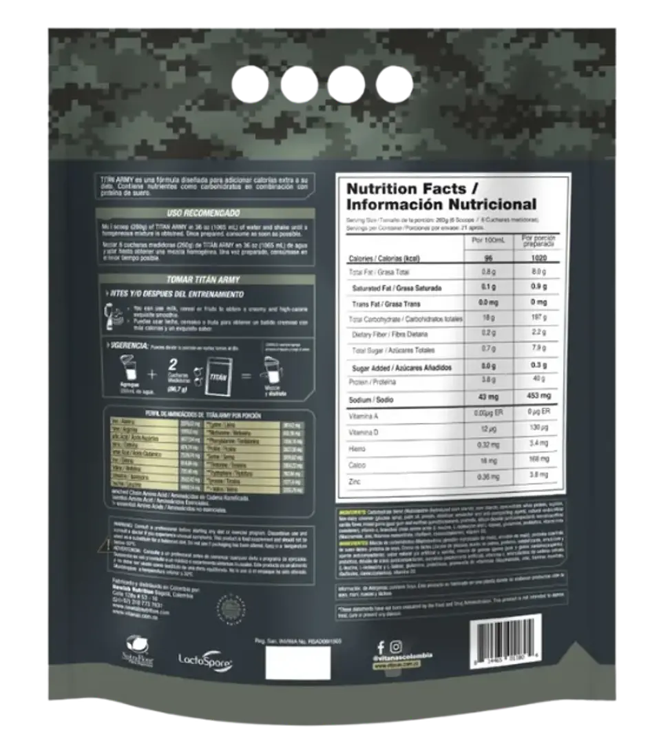 Titan Army 12 Libras Mass Gainer Vitanas 2