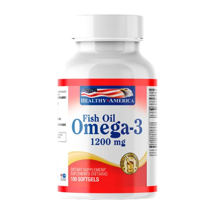 Omega 3 1200 mg 100 Softgels Healthy America  1